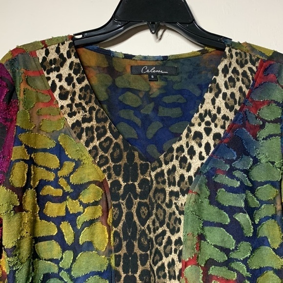 Caleaas Multi Print Patchwork Tunic, S - Picture 2 of 9